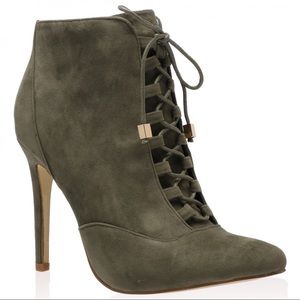 Khaki Lace Up Booties